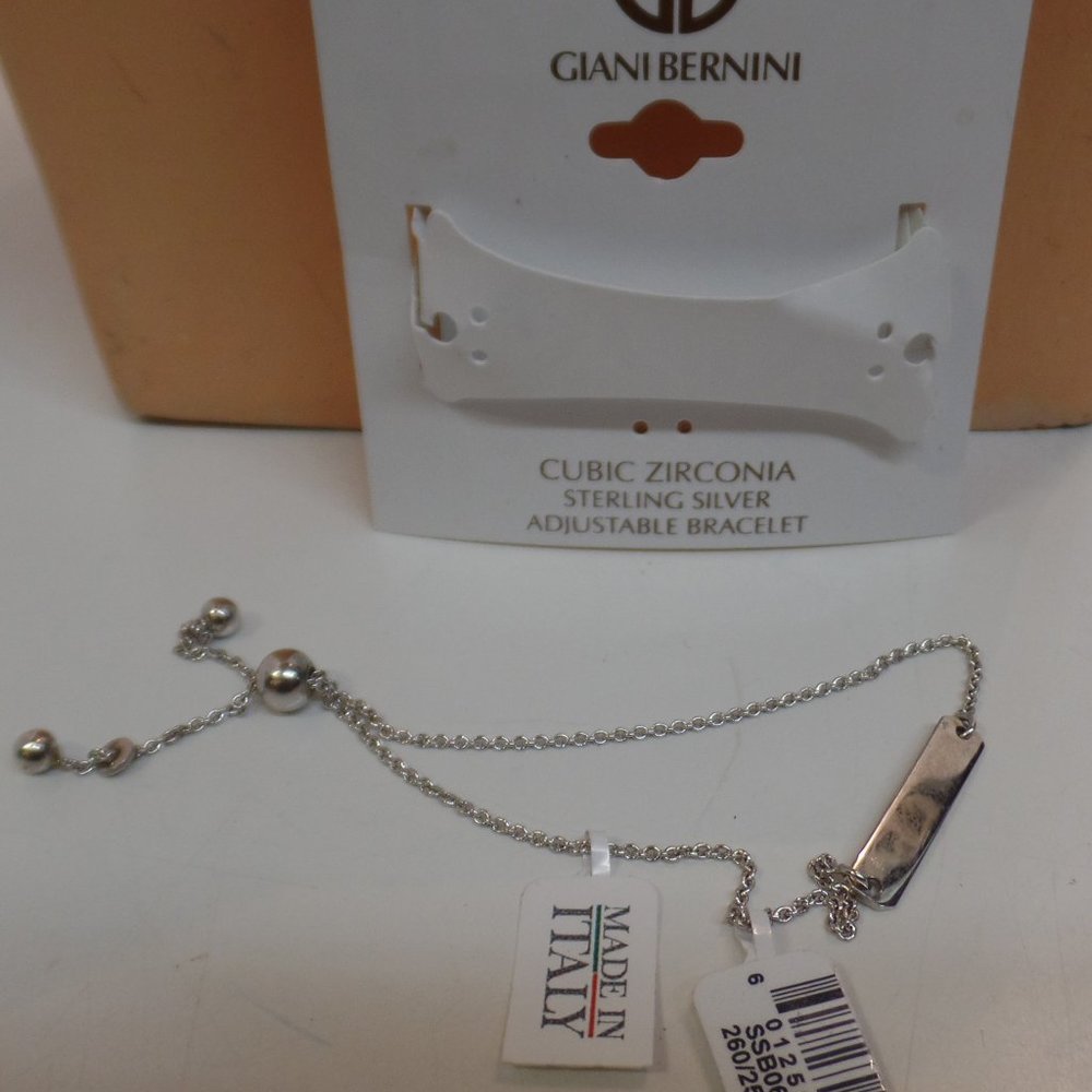 Giani Bernini 9.25 Sterling Silver Bar Bracelet Adjustable Sizing BNWT $90.00 - Picture 1 of 10